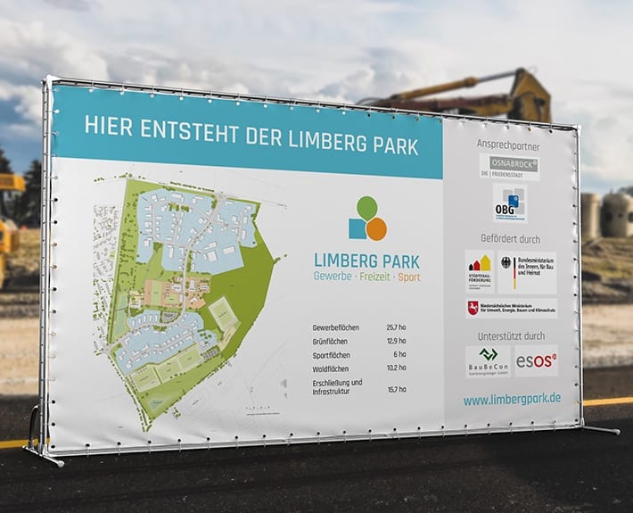 Werbetechnik Baustellenbanner Limberg Park