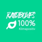 Raidboxes Button 100% Klimaneutral Zusammenarbeit mit Motion Media