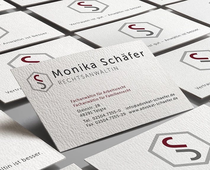 Logo Visitenkarte Geschäftsaustattung Osnabrück Monika Schäfer