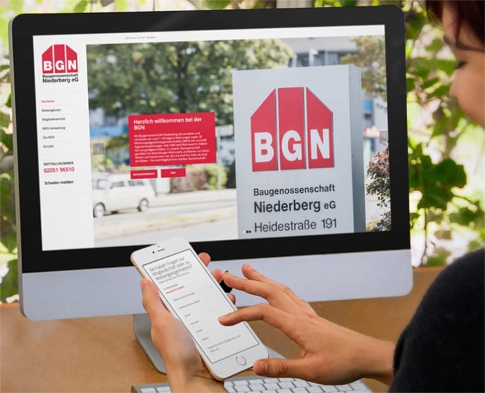 Responsive Webdesign Baugenossenschaft Niederberg