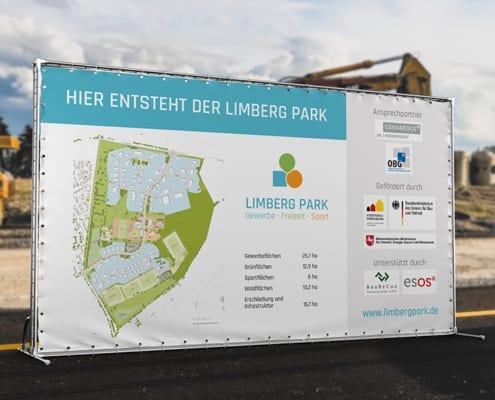 Werbetechnik Baustellenbanner Limberg Park