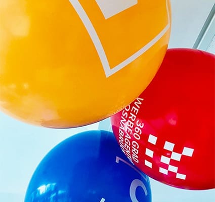 Bedruckte Luftballons 5 Jahre Motion Media