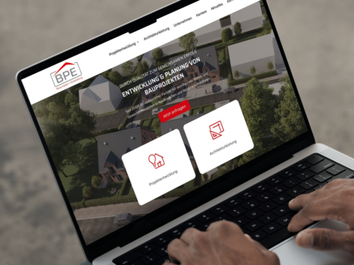 Webseite „BPE Bauprojete + Entwicklung“