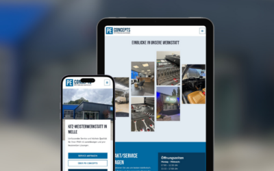 Webseite „PE Concepts“