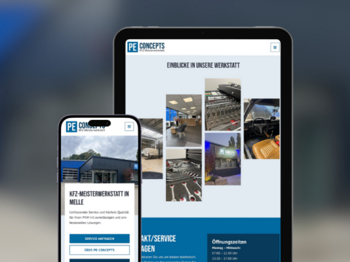 Webseite „PE Concepts“
